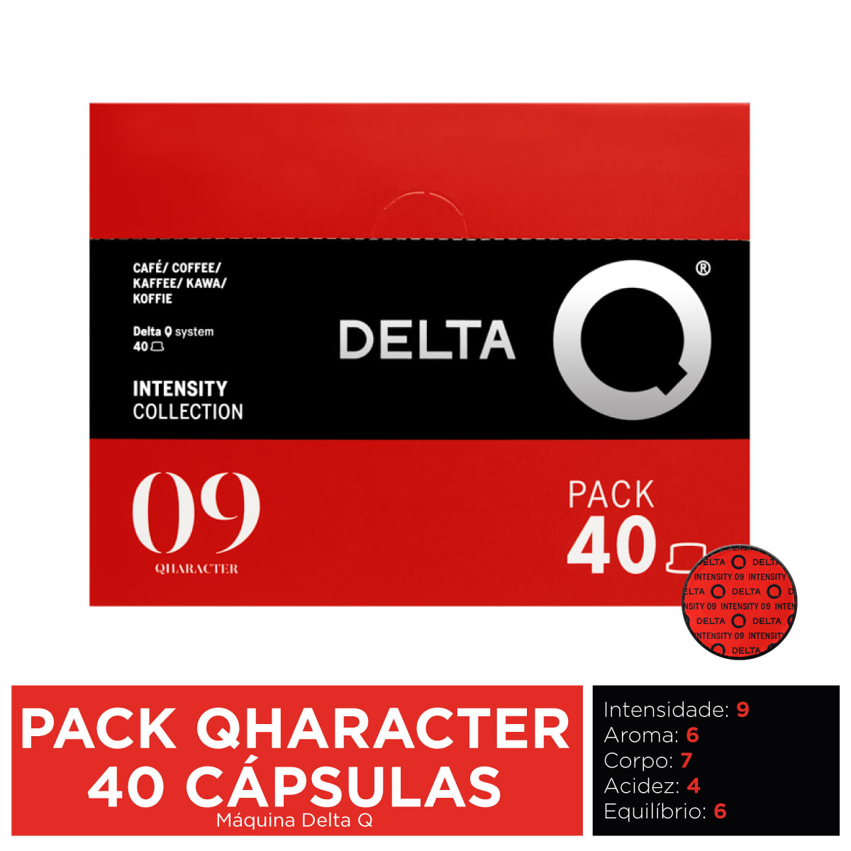 Pack Com 40 Capsulas Para Cafeteira Delta Q Qharacter Int 09