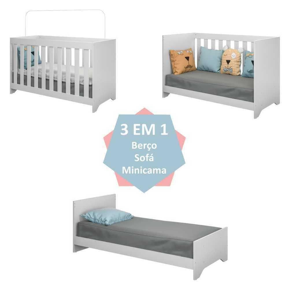 Quarto Infantil Berço 3x1 Roupeiro Cômoda Multimóveis