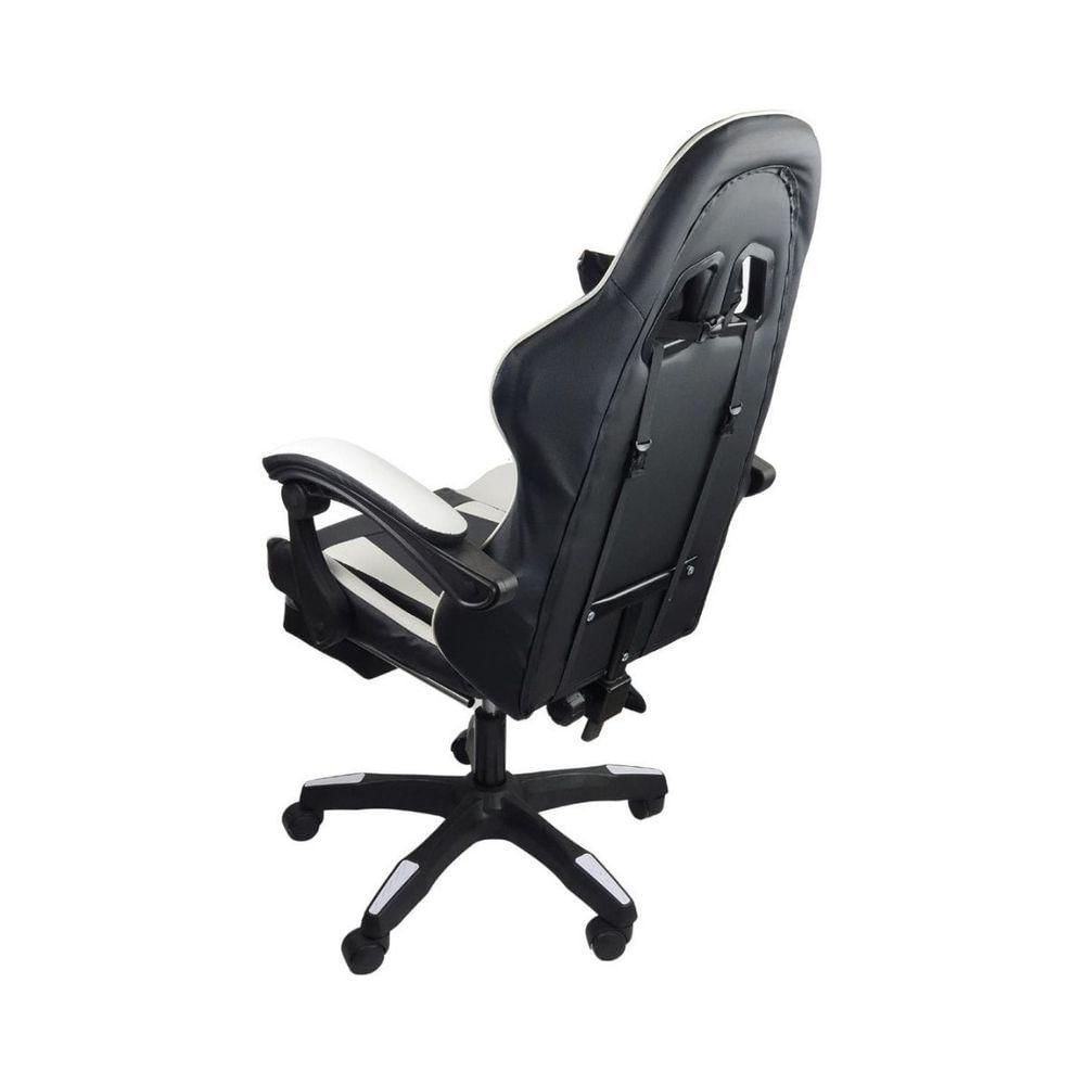 Cadeira Gamer Stillus Ergonômica Com Apoio Para Os Pés Preto E Branco