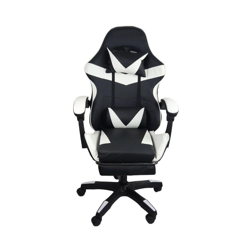 Cadeira Gamer Stillus Ergonômica Com Apoio Para Os Pés Preto E Branco