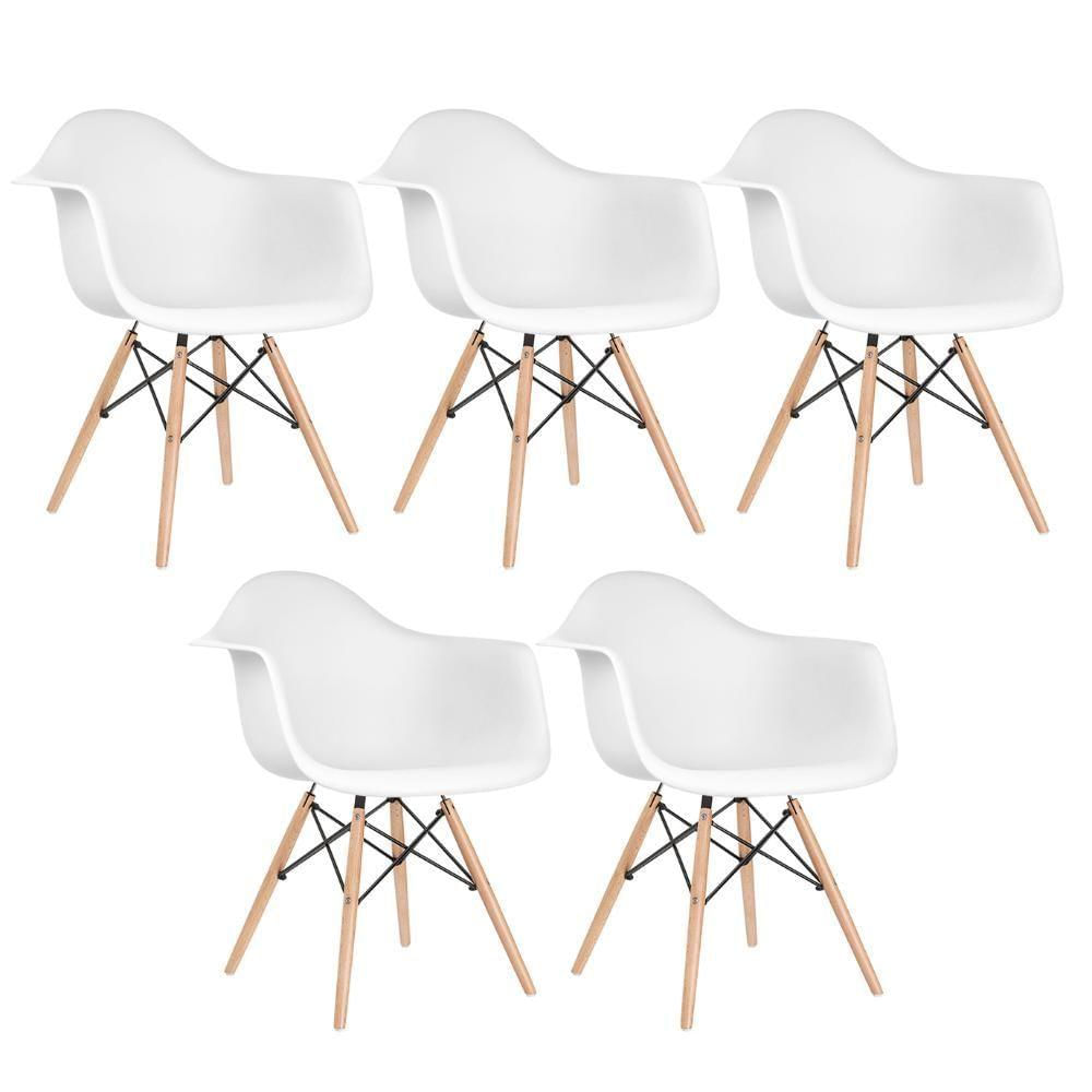 5 Cadeiras Charles Eames Eiffel Daw Clara Branco