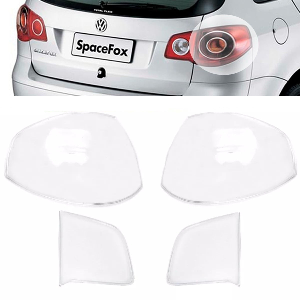 Kit Lente Lanterna VW Spacefox Space Fox 2006 2007 2008 2009 2010 Canto + Mala