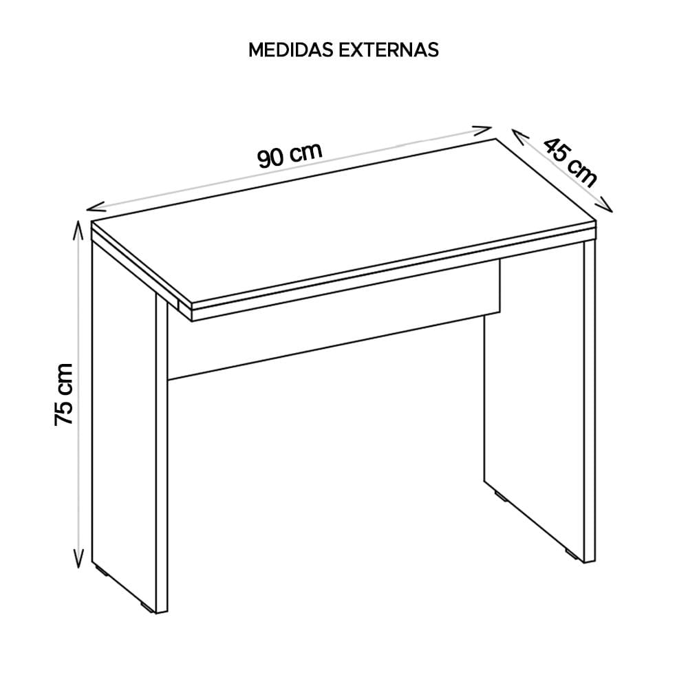 Mesa De Computador Studio Nogueira / Preto Tex - Caemmun