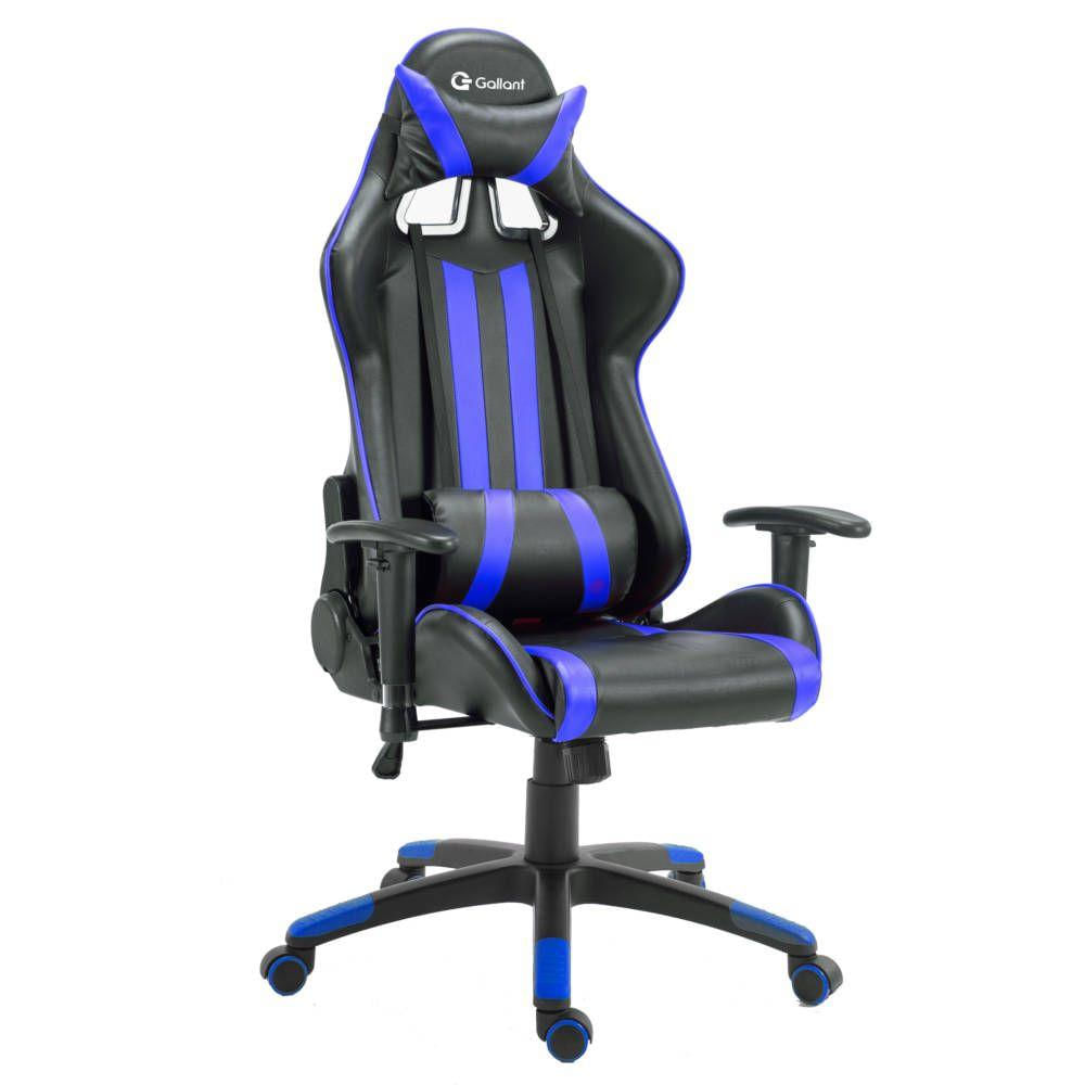 Cadeira Gamer Pro Reclinável Base Giratória Gallant Preto/Azul