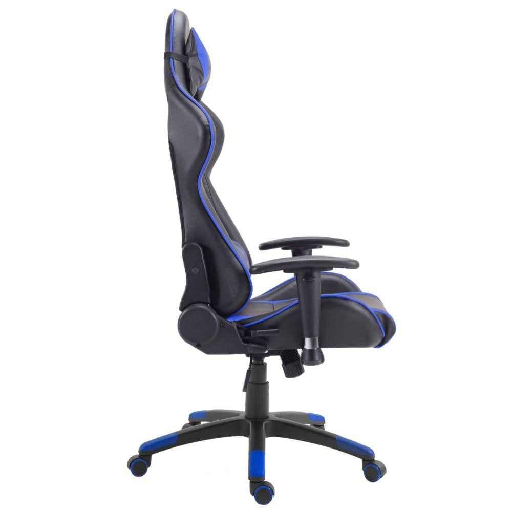 Cadeira Gamer Pro Reclinável Base Giratória Gallant Preto/Azul