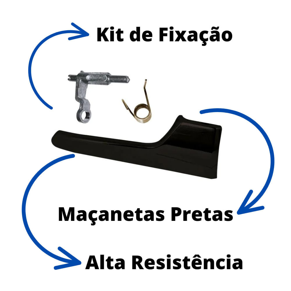 Kit 4 Maçaneta Interna Preta Gatilho Todas Portas Vectra GT 05 a 11