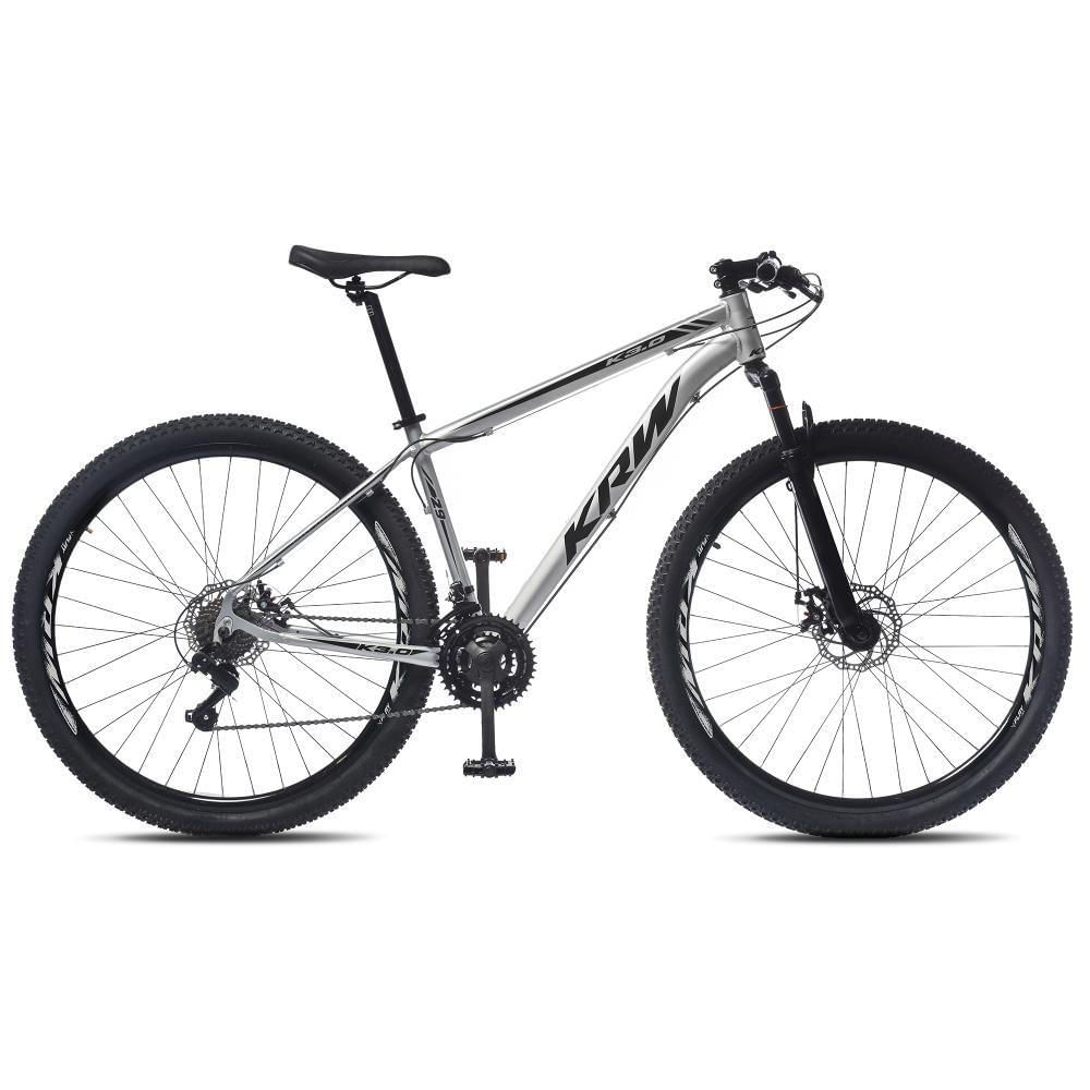 Bicicleta Aro 29 Krw Alumínio 24 Vel Freio A Disco X52 Cor:prata/preto;tamanho Quadro:19 Prata/preto