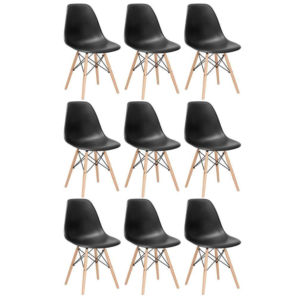 9 Cadeiras Charles Eames Eiffel Dsw Clara Preto