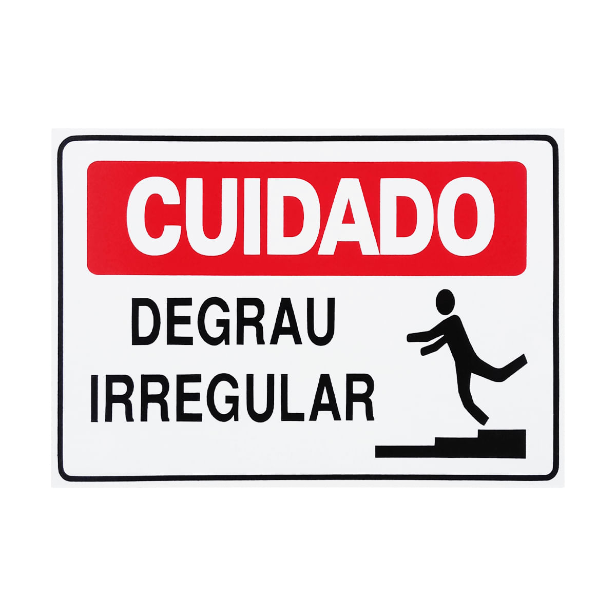 Placa De Sinalização Cuidado Degrau Irregular 30x20 Acesso - S-216/1 F9e