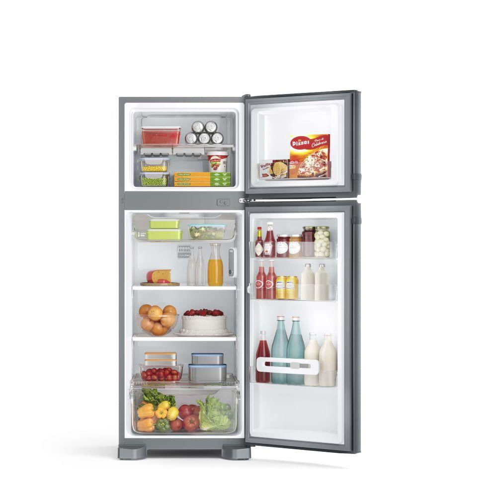 Geladeira Consul Frost Free Duplex 340 Litros Com Prateleiras Altura Flex Cor Inox CRM39AK 110V