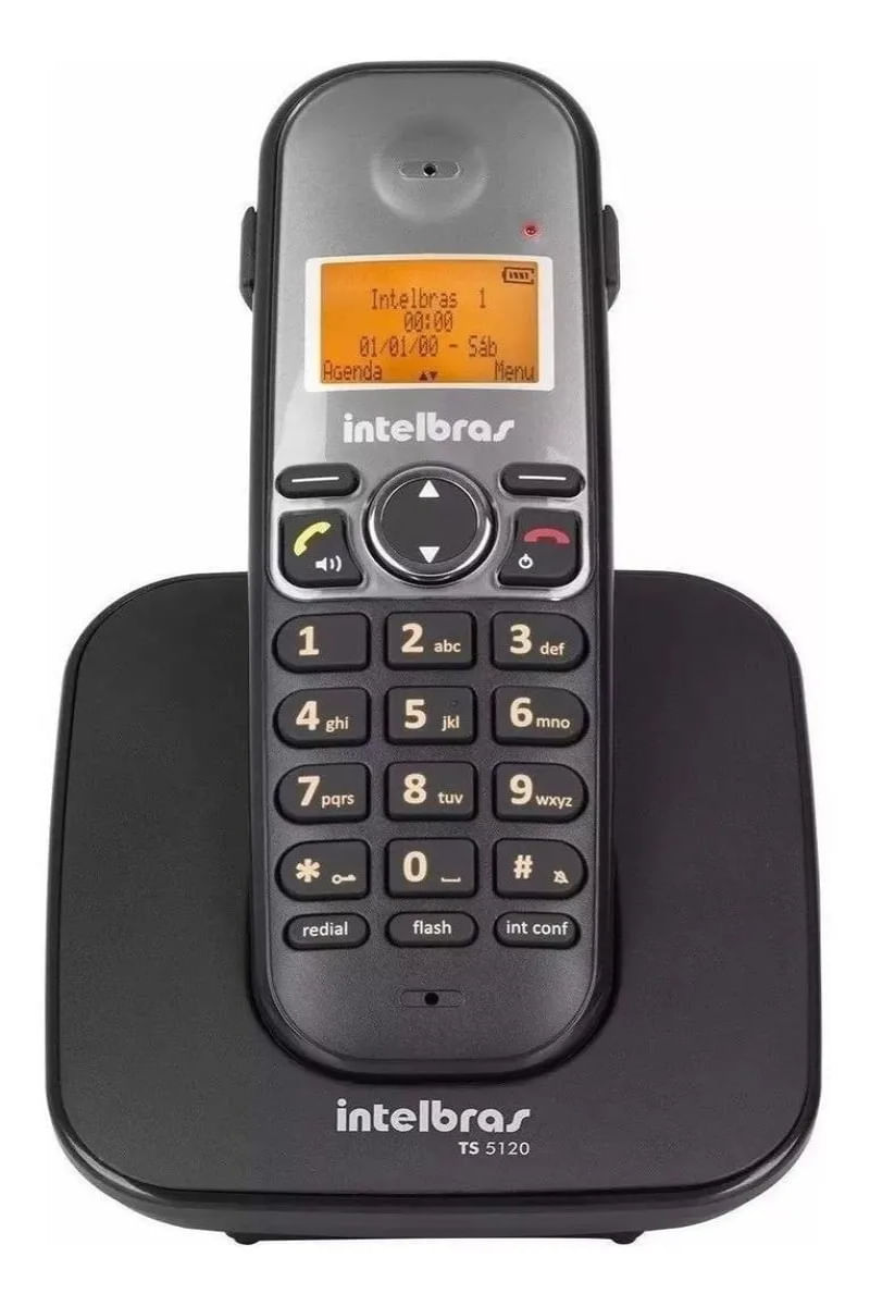 Telefone Fixo Sem Fio Intelbras Ts5120 Com Viva Voz e Identificador De Chamadas