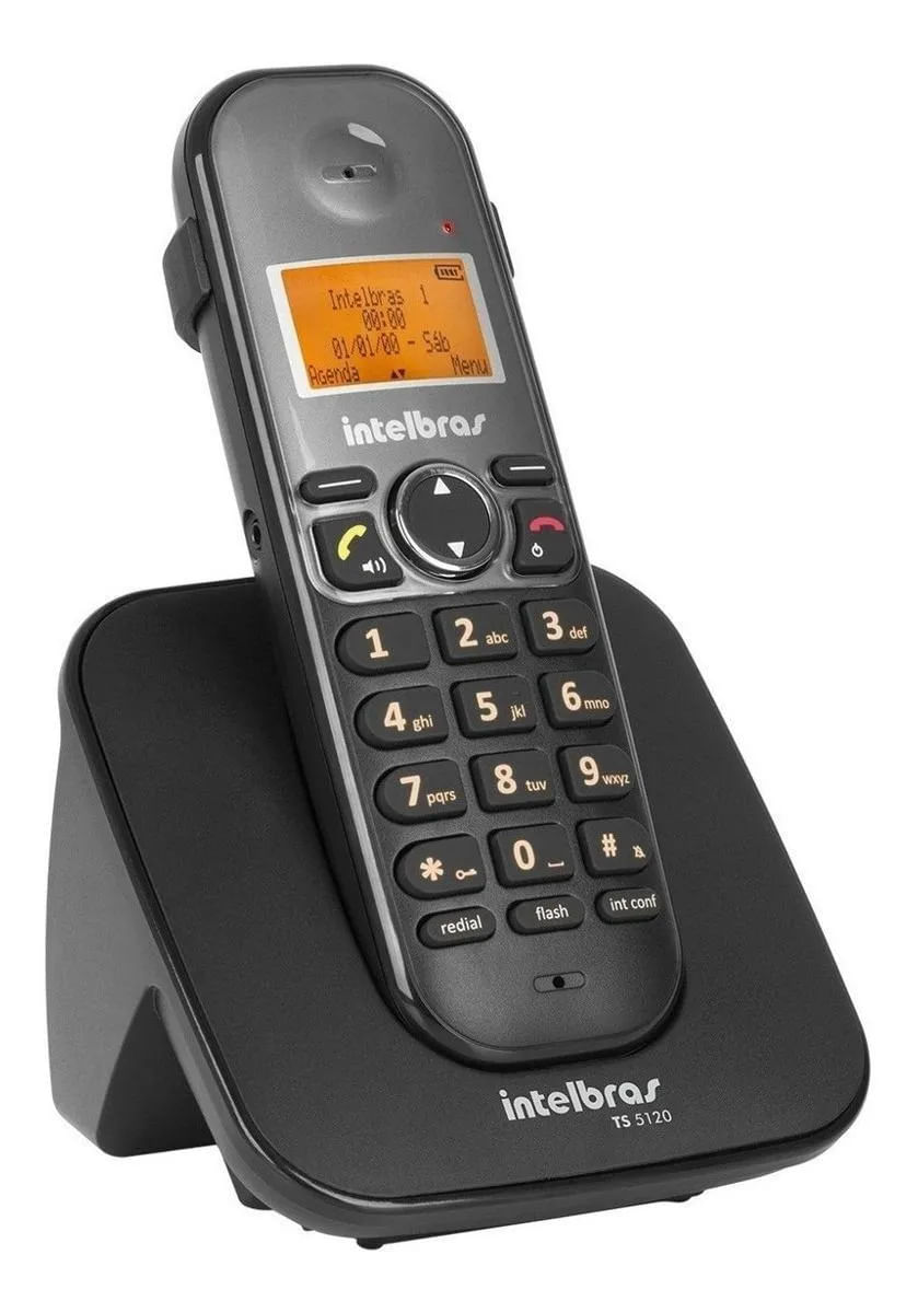 Telefone Fixo Sem Fio Intelbras Ts5120 Com Viva Voz e Identificador De Chamadas