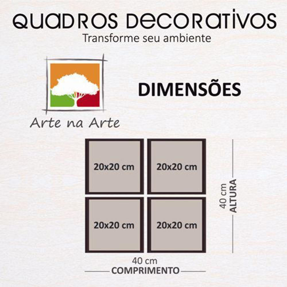 Conjunto Quadros Decorativos 4pç 20x20 Paixão Por Cozinhar 2 Titulos Moldura Azul