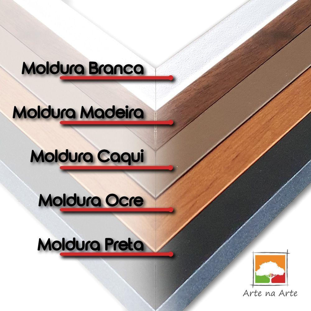 Quadro Premium Textura Cxalta Folha Ouro Em Preto3 3un 40x60 Titulos Moldura Madeira