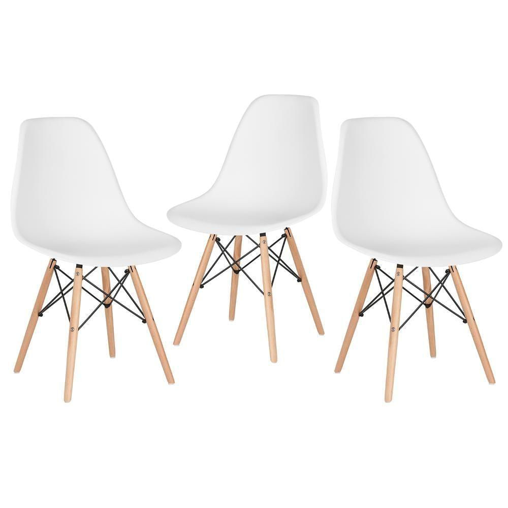 3 Cadeiras Charles Eames Eiffel Dsw Clara Branco