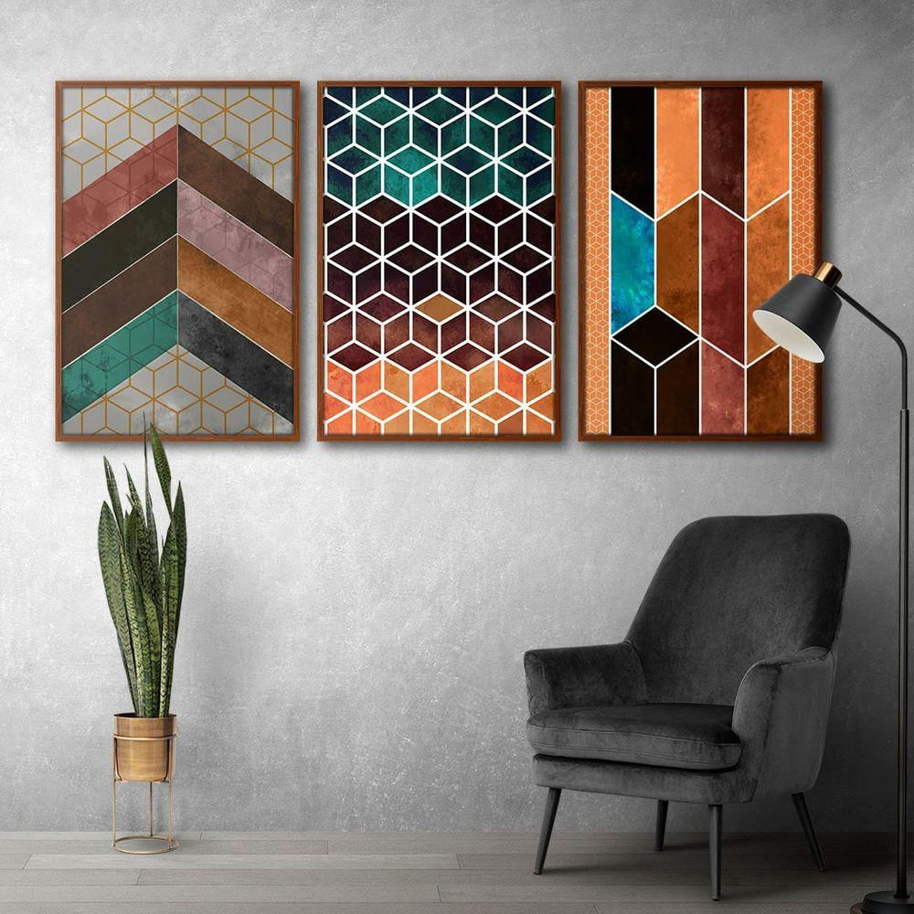 Quadros Textura Cx Alta 40x603 Un Marrom Ocre