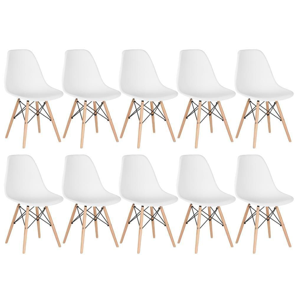 10 Cadeiras Charles Eames Eiffel Dsw Clara Branco