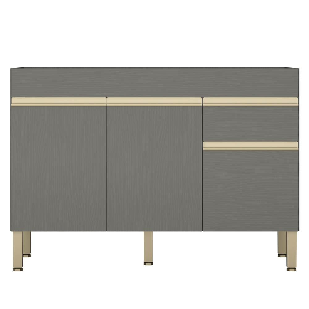 Balcão Gabinete para Pia sem Tampo 120cm Lina K02 Gris - Mpozenato