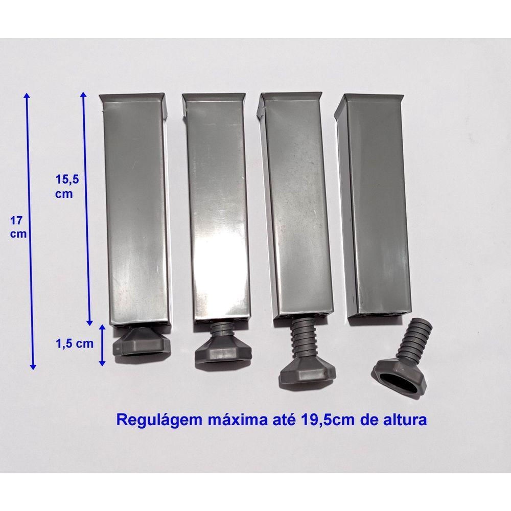 6 Pés De Cozinha Cinza Vap C- Parafusos Regula De 17 A 19cm Gabinete Armário Balcão