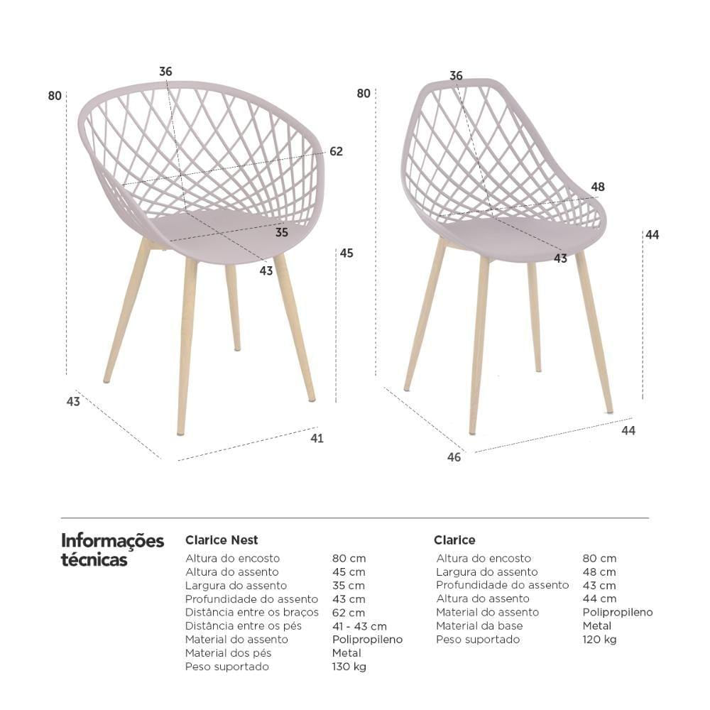 2 Cadeiras Clarice Nest Sidera + 8 Cadeiras Fendi