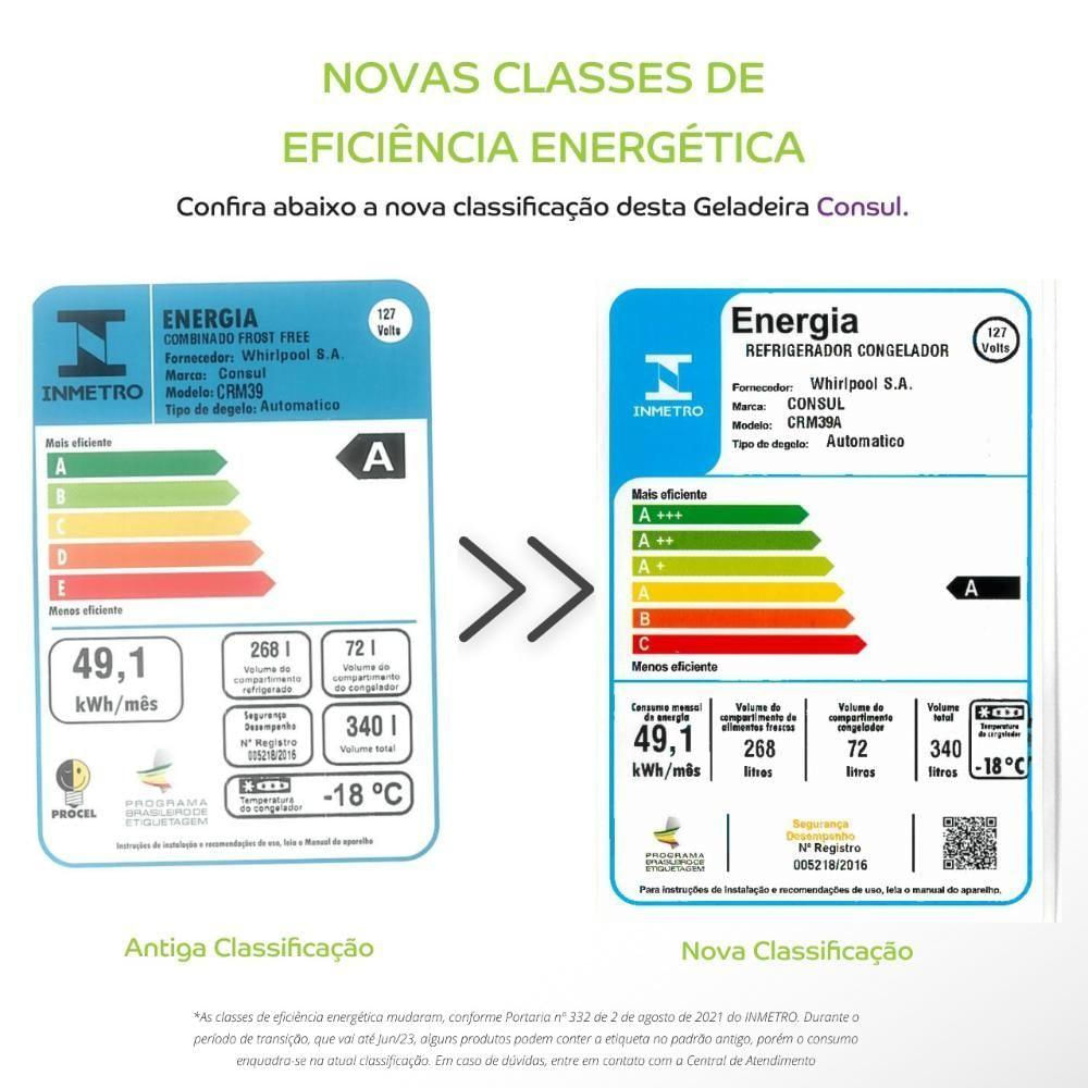 Geladeira Consul Frost Free Duplex 340 Litros Branca com Prateleiras Altura Flex CRM39AB 127V
