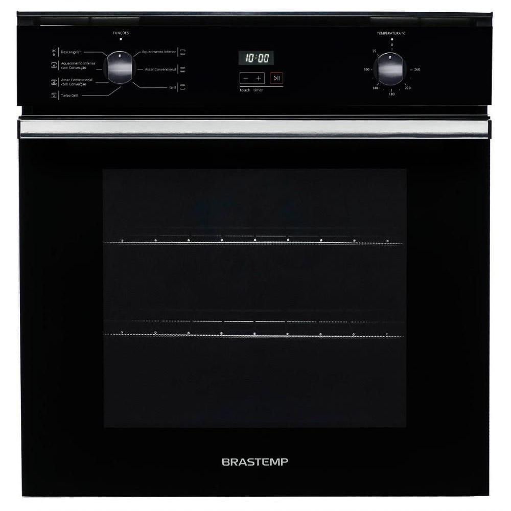 Forno De Embutir Elétrico Brastemp 84 Litros Preto Com Convecção E Timer Touch BOC84AE 220V