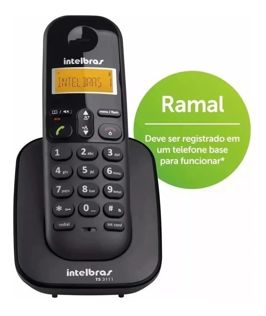 Telefone Ramal Digital Intelbras Ts 3111 Sem Fio Preto