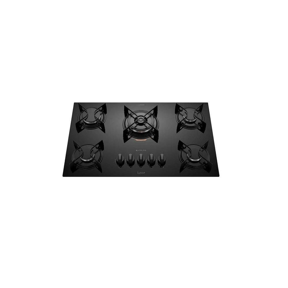 Cooktop Atlas 5 Bocas Utop Tripla Chama Preto - Bivolt