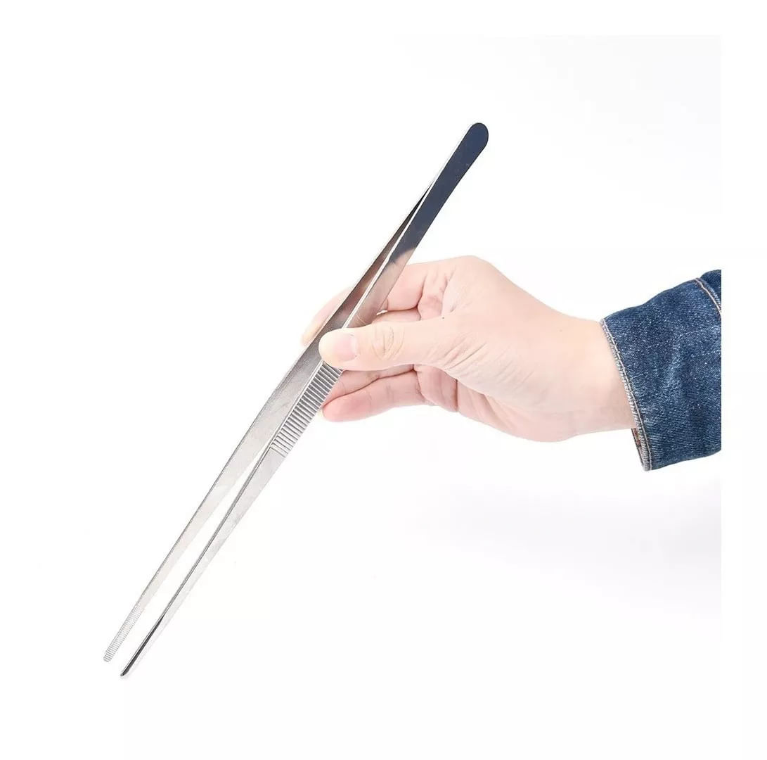 Pinça Culinária Inox Profissional 30cm Mimo Style Pegador De Cozinha Para Alimentos Gastronomia Decoração Pratos