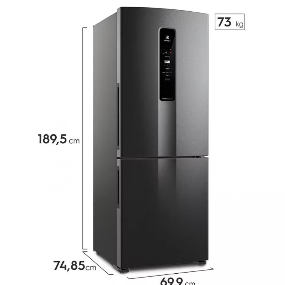 Geladeira Electrolux IB7B Frost Free Inverse Efficient com AutoSense Preto / 110V