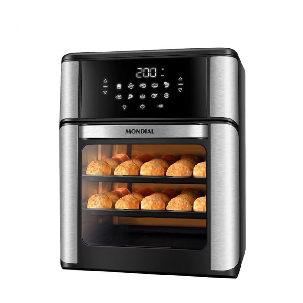 Fritadeira Elétrica Sem Óleo Air Fryer Oven 2 em 1 Mondial AFON-12L-BI 12L Digital