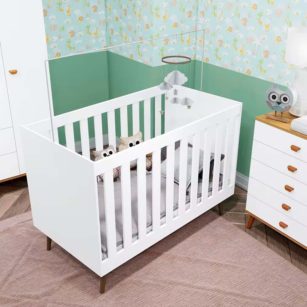 Guarda Roupa Infantil Ternura com 3 Portas, 2 Gavetas e 5 Nichos Bartira Branco