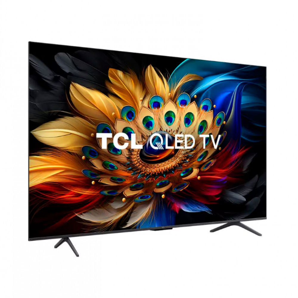 Smart TV 50 QLED 4K TCL 50C655 com Processador AIPQ, Google TV, HDR10+, Wi-Fi Dual Band, Bluetooth Integrado, Google Assistente Preto / Bivolt