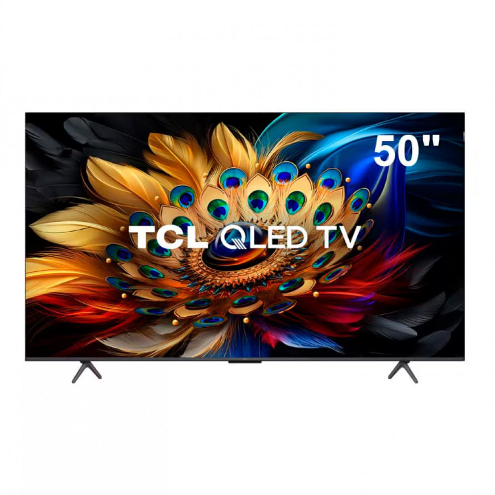 Smart TV 50 QLED 4K TCL 50C655 com Processador AIPQ, Google TV, HDR10+, Wi-Fi Dual Band, Bluetooth Integrado, Google Assistente Preto / Bivolt