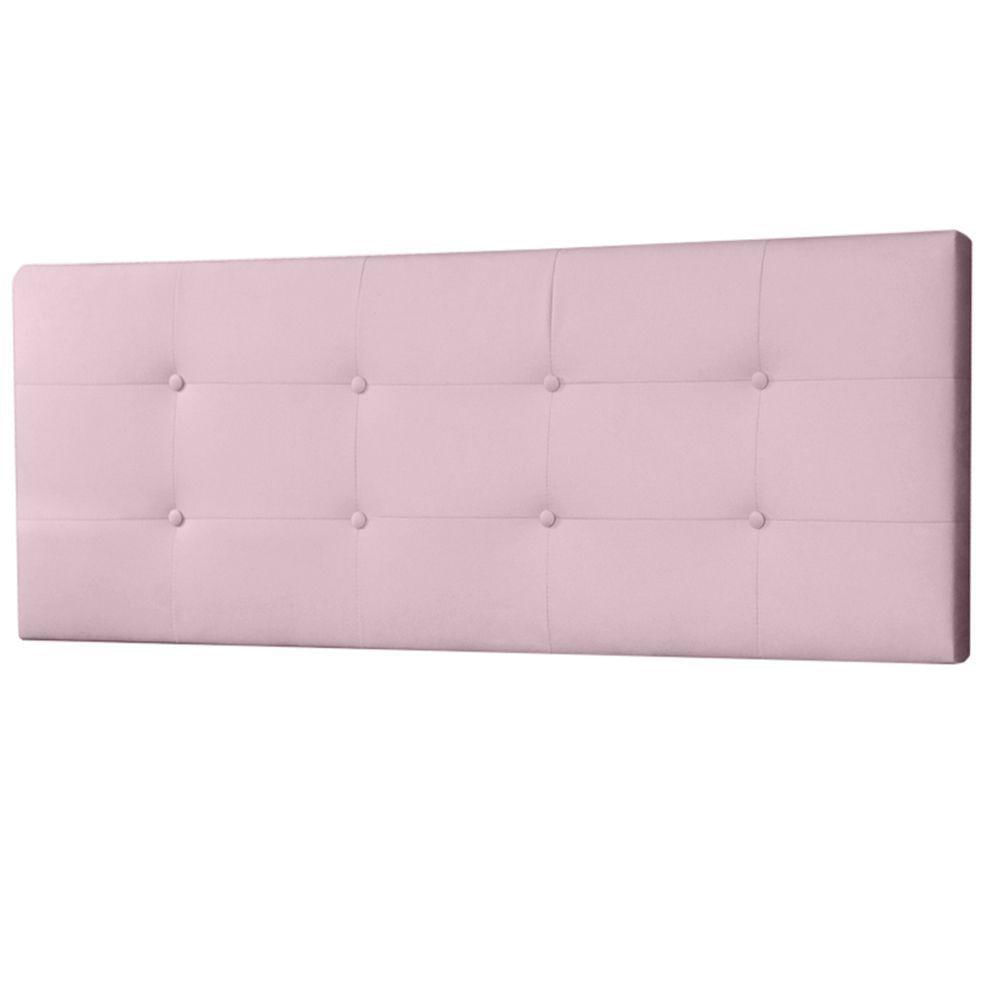 Cabeceira Painel King 1,95m Berlim Suede Rosa Bebê