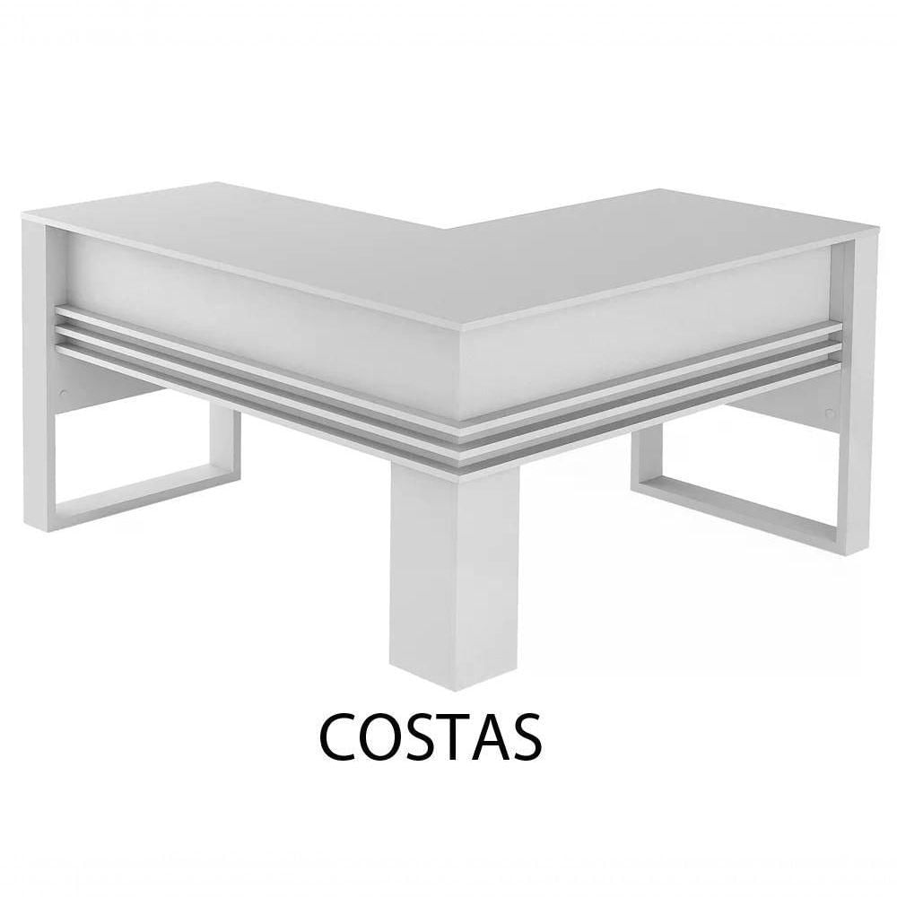 Mesa Escrivaninha Angular Para Escritorio Me4145 Branco