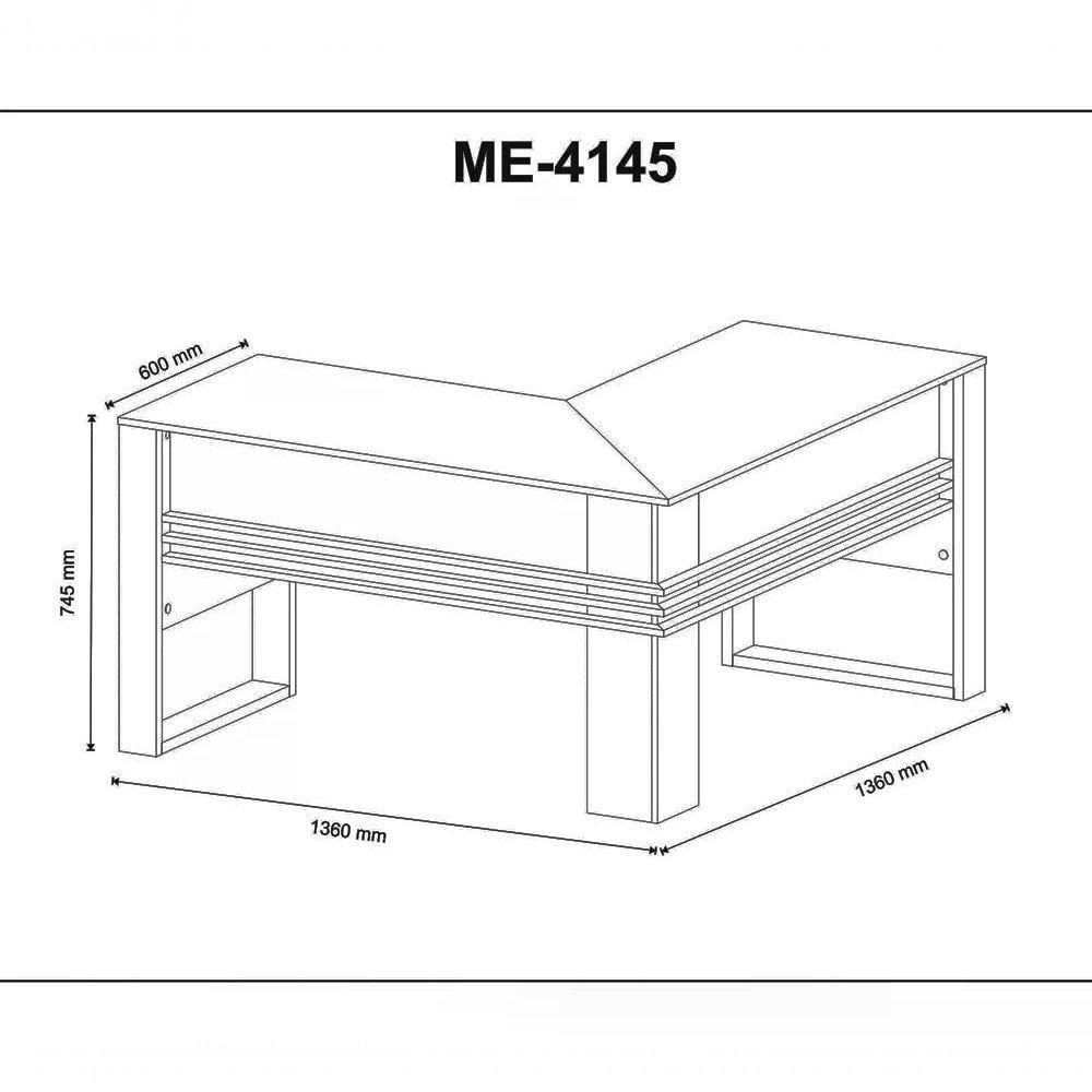 Mesa Escrivaninha Angular Para Escritorio Me4145 Branco