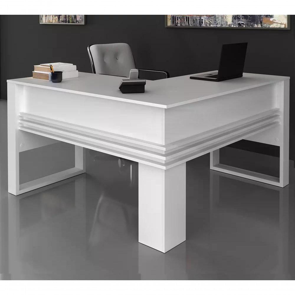 Mesa Escrivaninha Angular Para Escritorio Me4145 Branco