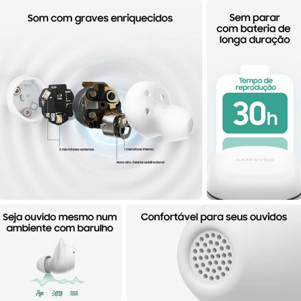 Fone de Ouvido Sem Fio Samsung Galaxy Buds FE Grafite