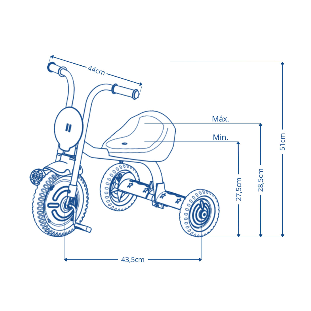 Triciclo Infantil Menino Velotrol Motoquinha Com Pedal Motoca Bebê Nathor You Boy Azul