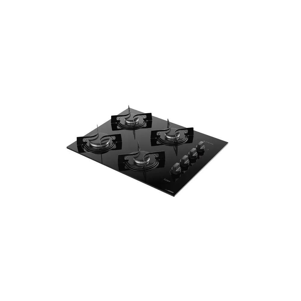 Cooktop Atlas 4 Bocas Utop Com Mesa De Vidro Preto - Bivolt