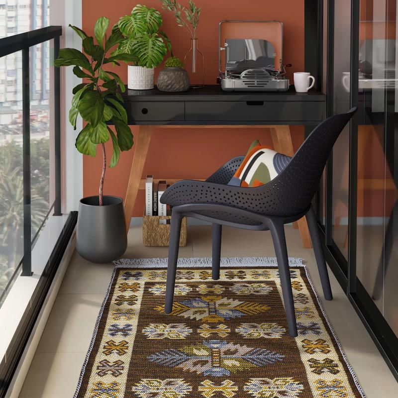 1 Tapete Kilim Algodão Luxo Grande Dupla Face Kmr1 60x90