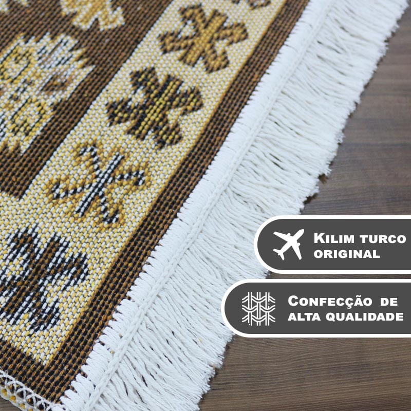 1 Tapete Kilim Algodão Luxo Grande Dupla Face Kmr1 60x90