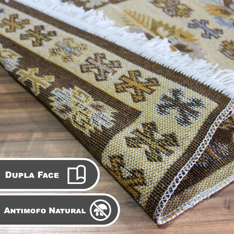 1 Tapete Kilim Algodão Luxo Grande Dupla Face Kmr1 60x90