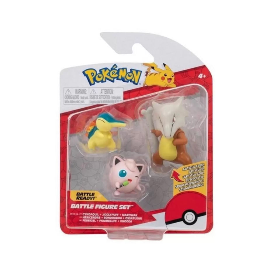 Pokémon 3 Figuras Cyndaquil Jigglypuff e Marowak Sunny 2603