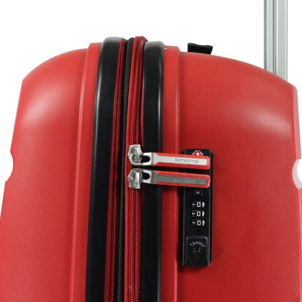 Mala De Viagem Grande Expansível Em Polipropileno Samsonite Spin Air Cadeado Tsa Vermelho G