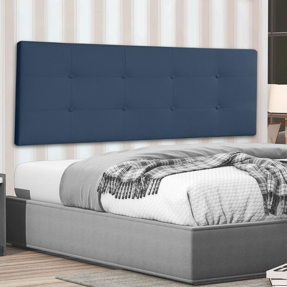 Cabeceira Painel King 1,95m Berlim Suede Azul Marinho