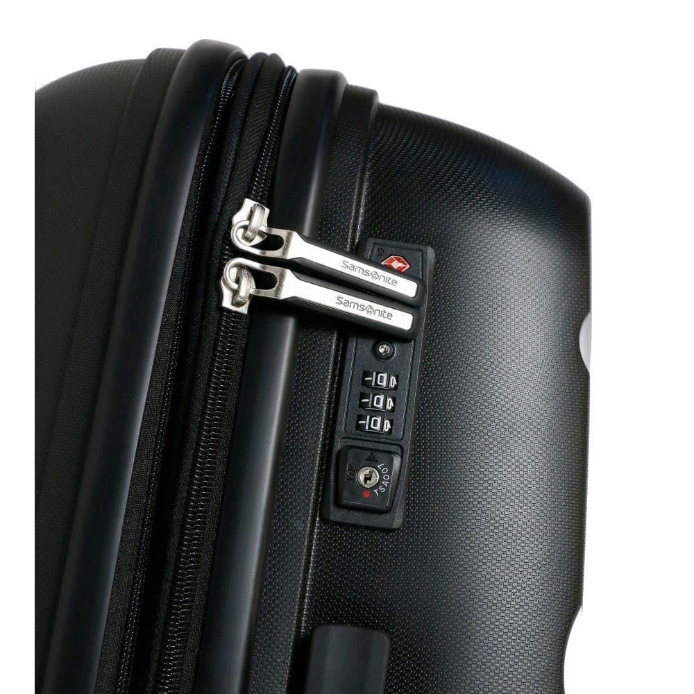 Mala De Viagem Grande Expansível Em Polipropileno Samsonite Spin Air Cadeado Tsa Preto G