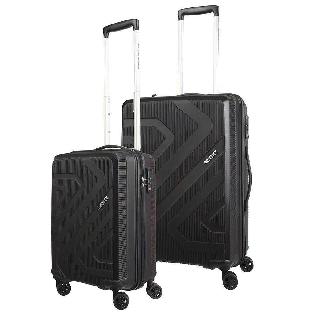 Conjunto De Malas Em Polipropileno American Tourister Camboriu Cadeado Tsa Rodas 360 2pcs P-M Preto