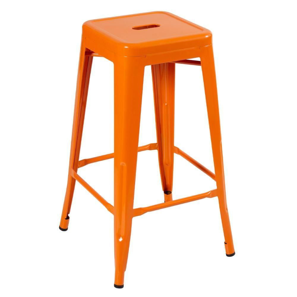 Banqueta Alta Iron Tolix 76 Cm Laranja Laranja